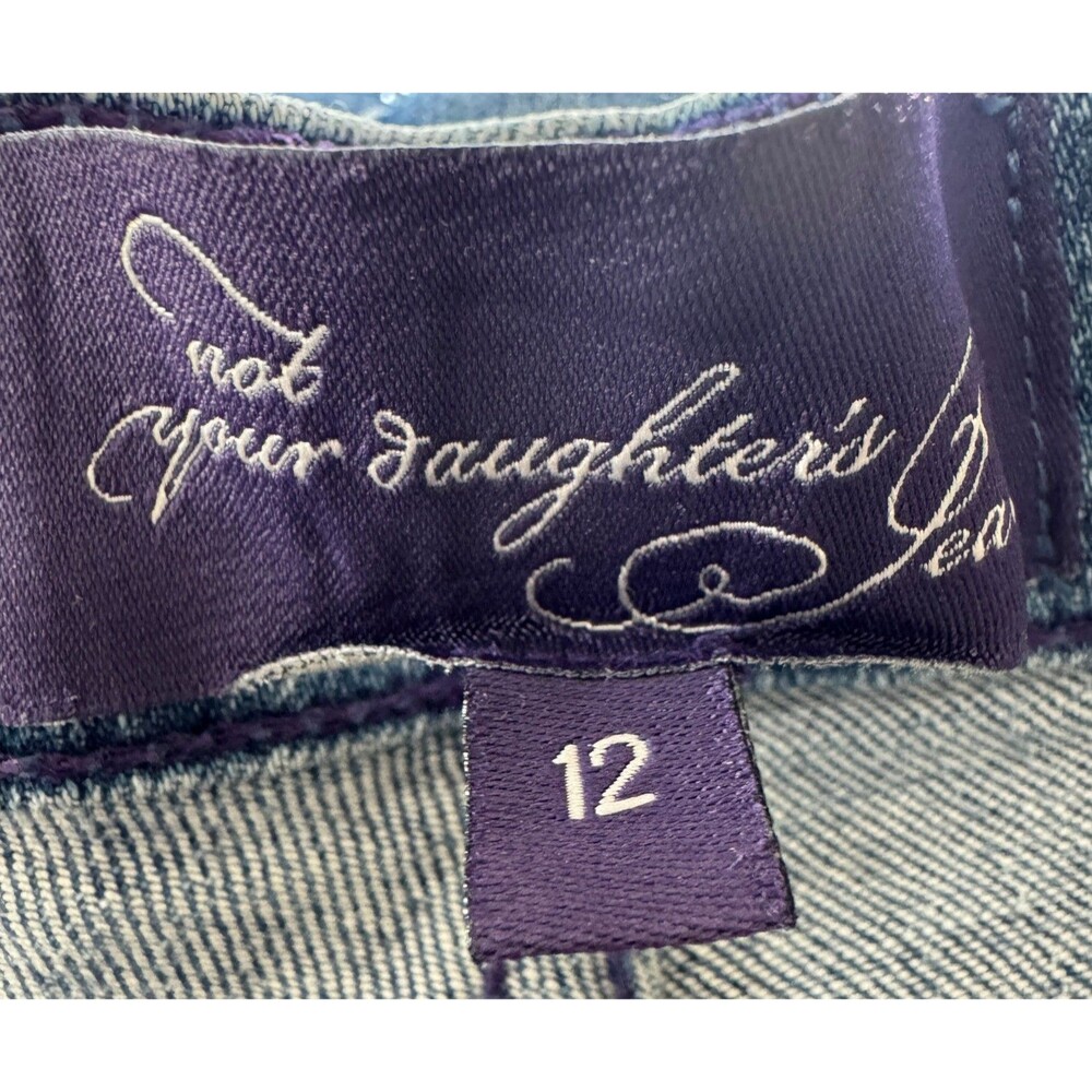NYDJ Lift Tuck Jeans Womens 12 Blue Straight Leg Stretch Denim USA Made Classic - Picture 6 of 9